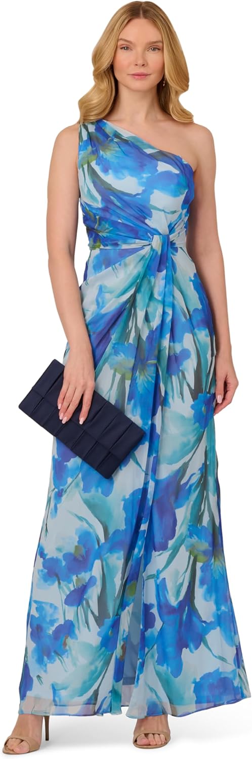 Adrianna Papell Women's Print Chiffon Long Dress - Image 4