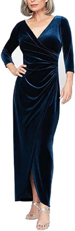 Alex Evenings Women's Long 3\/4 Sleeve Velvet Dress - Image 7