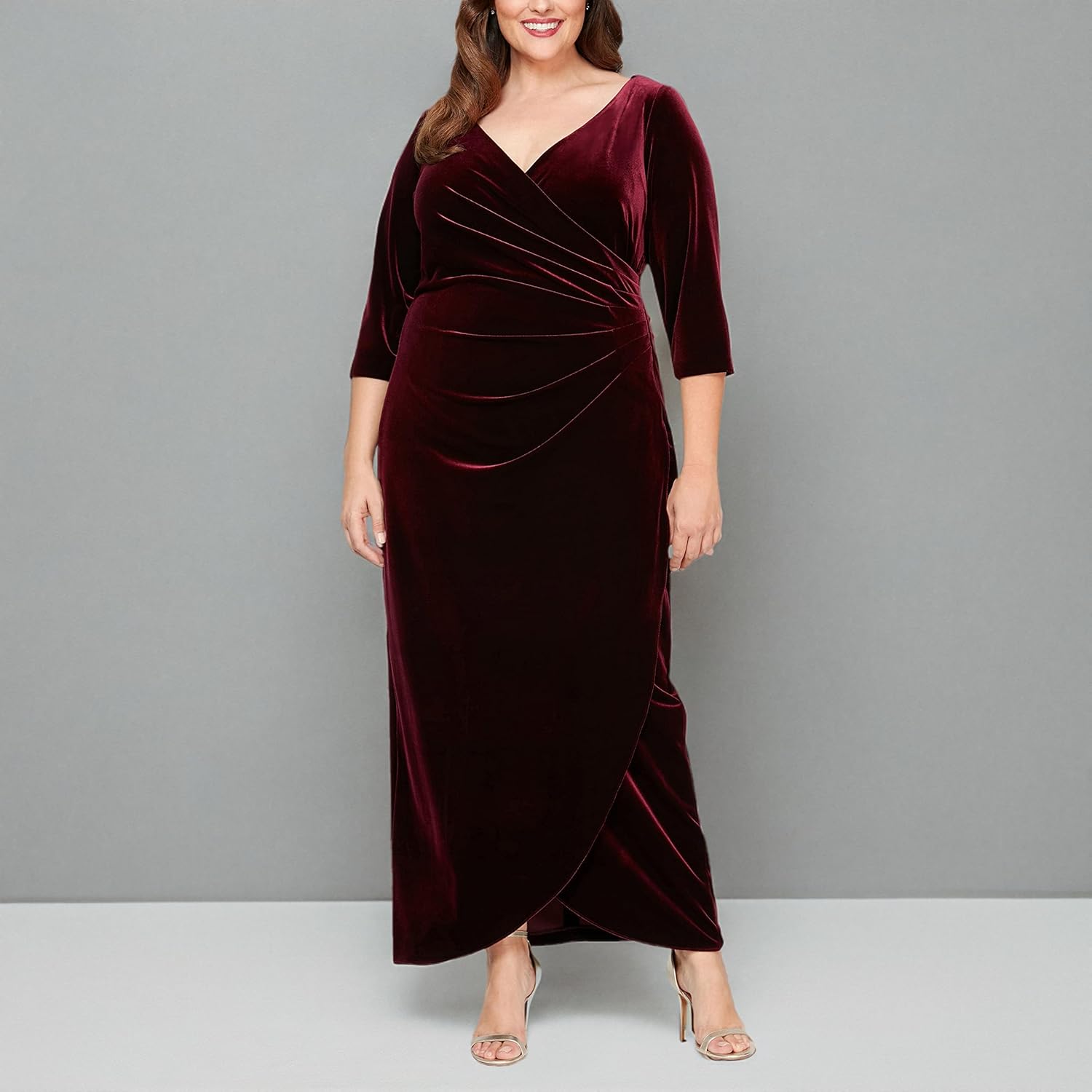 Alex Evenings Women's Plus Size Long Velvet Dress - Image 5