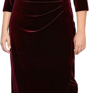 Alex Evenings Women's Plus Size Long Velvet Dress