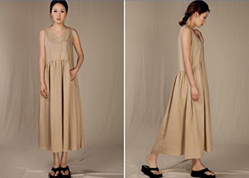 Angel&Lily 3 Colors Handmade Linen Maxi SummerBeach Dress plus1x-10x(SZ16-52) - Image 2