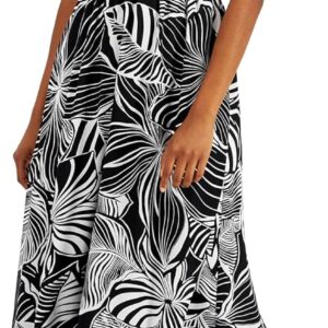 Anne Klein Petite Printed Maxi Dress Anne Black PS