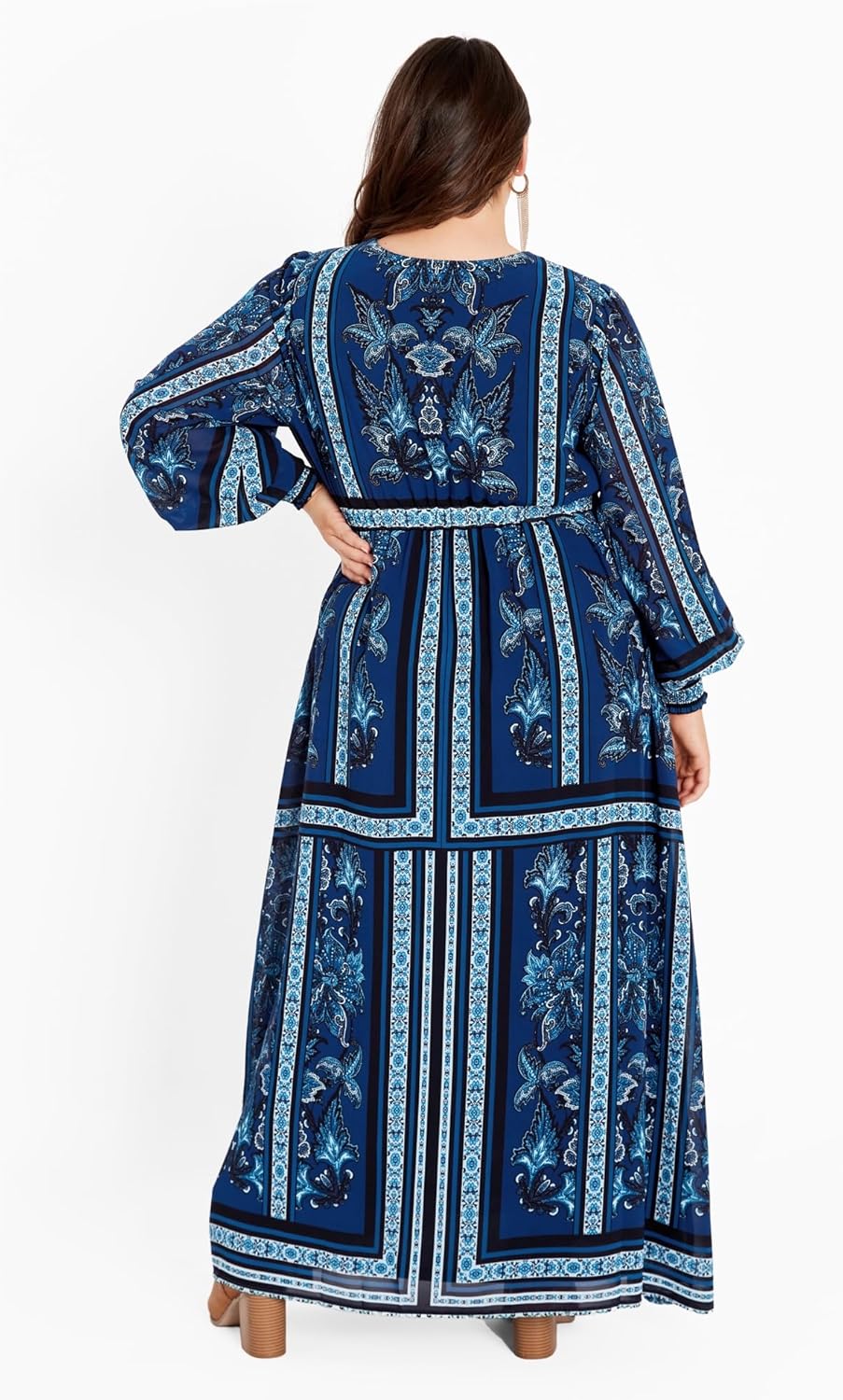 Avenue Women's Plus Size Serene Placement Sleeved Maxi Dress - Image 3