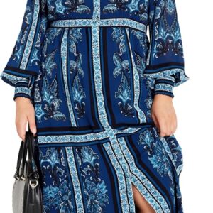 Avenue Women's Serene Placement Sleeved Maxi Dress