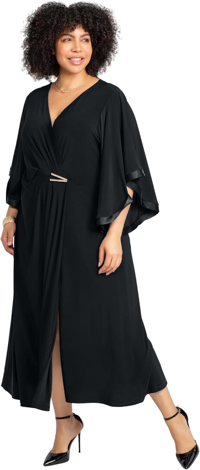 Catherines Women's Plus Size V-Neck Twist Maxi Dress - Image 6