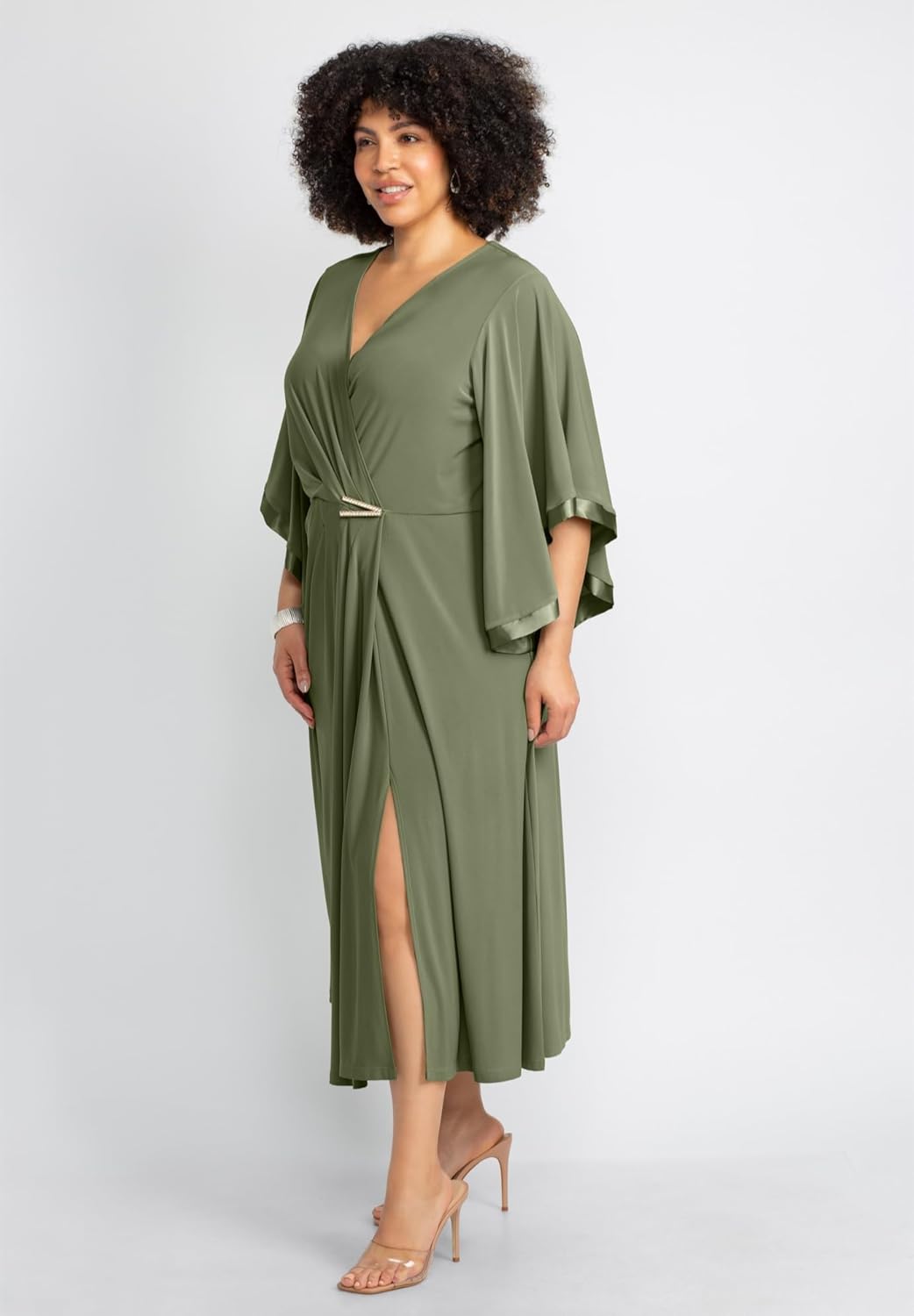 Catherines Women's Plus Size V-Neck Twist Maxi Dress - Image 3