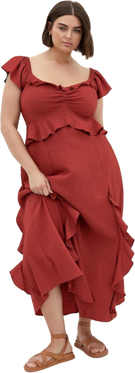 City Chic Women's Plus Size Dress - Fee Frill Maxi - Image 8