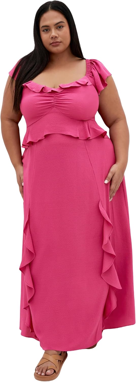 City Chic Women's Plus Size Dress - Fee Frill Maxi - Image 7