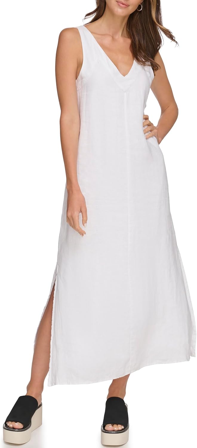 DKNY Women's Lightweight Linen Maxi Dress - Image 7