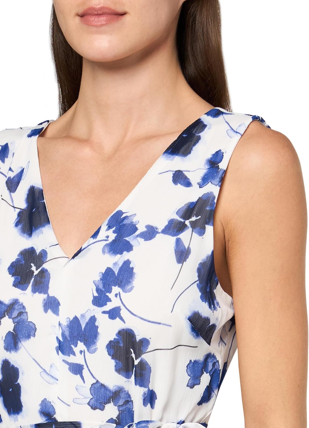 DKNY womens Tiered Double V-neck Sleeveless Dress - Image 3