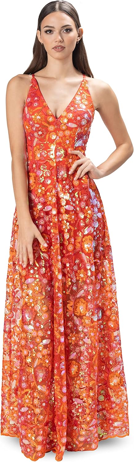 Dress the Population Women's Ariyah Fit and Flare Maxi Dress
