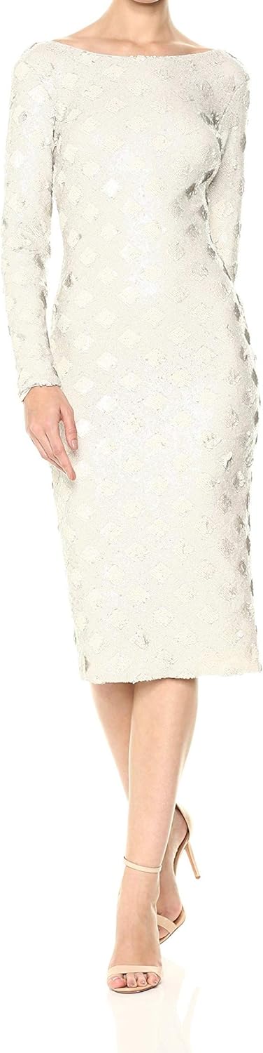 Dress the Population Women's Emery Long Sleeve Stretch Sequin Midi Sheath - Image 15