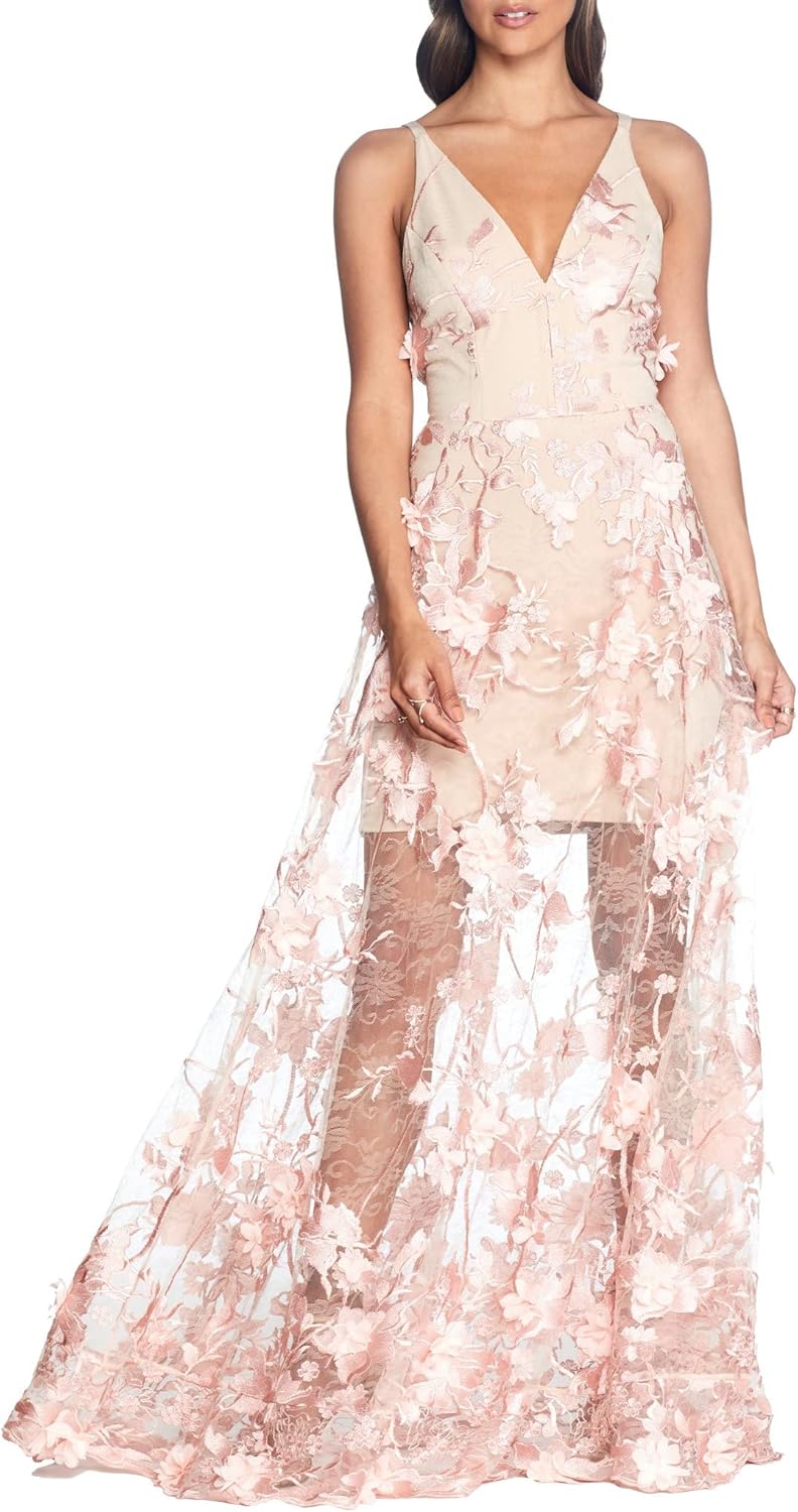 Dress the Population Women's Sidney Sleeveless Plunge Neckline Fit and Flare Maxi Dress - Image 5