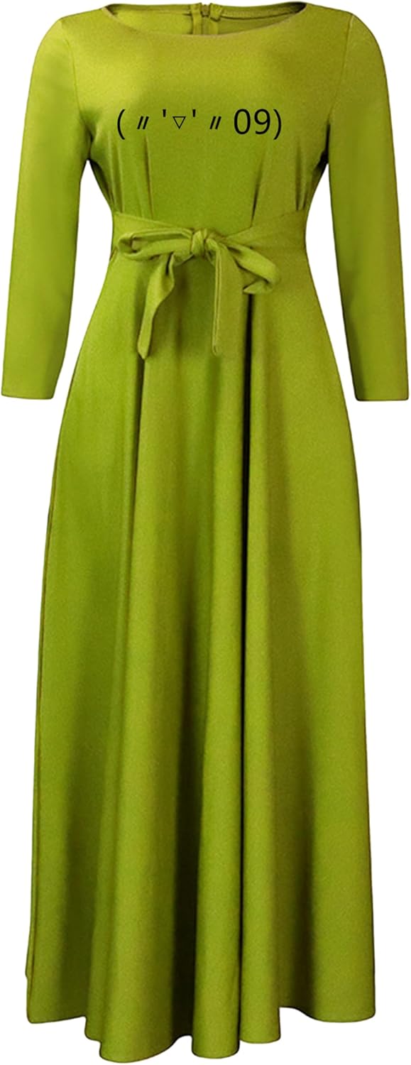 EIDEFE Womens Elegant Soft Long Sleeve Dresses Oversize Fashion Maxi Dress Slim Dresses