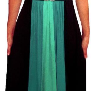 Funfash Plus Size Women Black Green Slimming Empire Waist Maxi Dress Made in USA