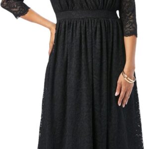 Jessica London Women's Plus Size Stretch Lace Maxi Dress