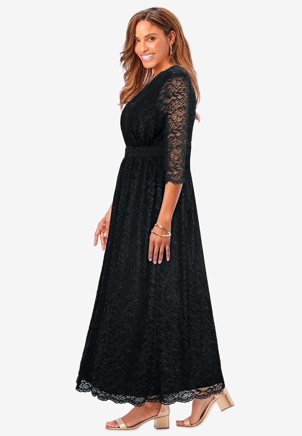 Jessica London Women's Plus Size Stretch Lace Maxi Dress - Image 3