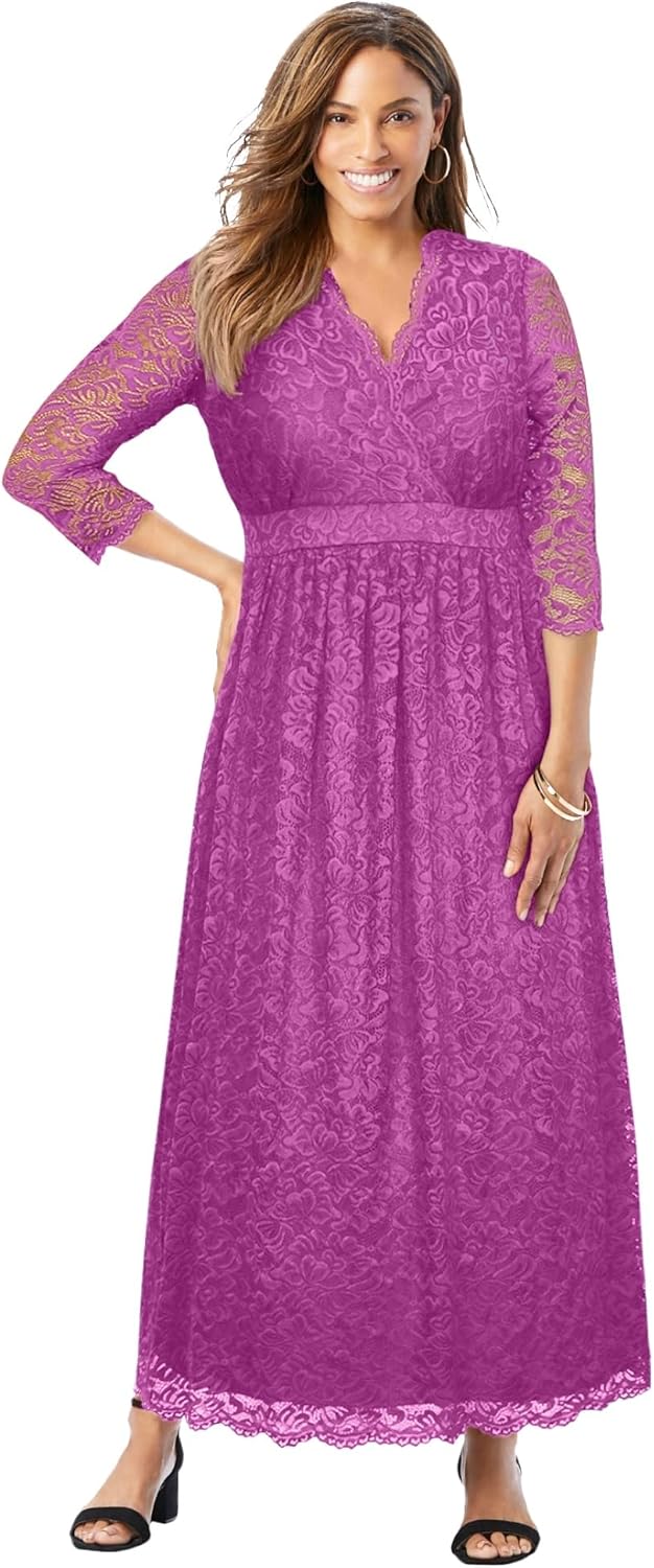 Jessica London Women's Plus Size Stretch Lace Maxi Dress - Image 5