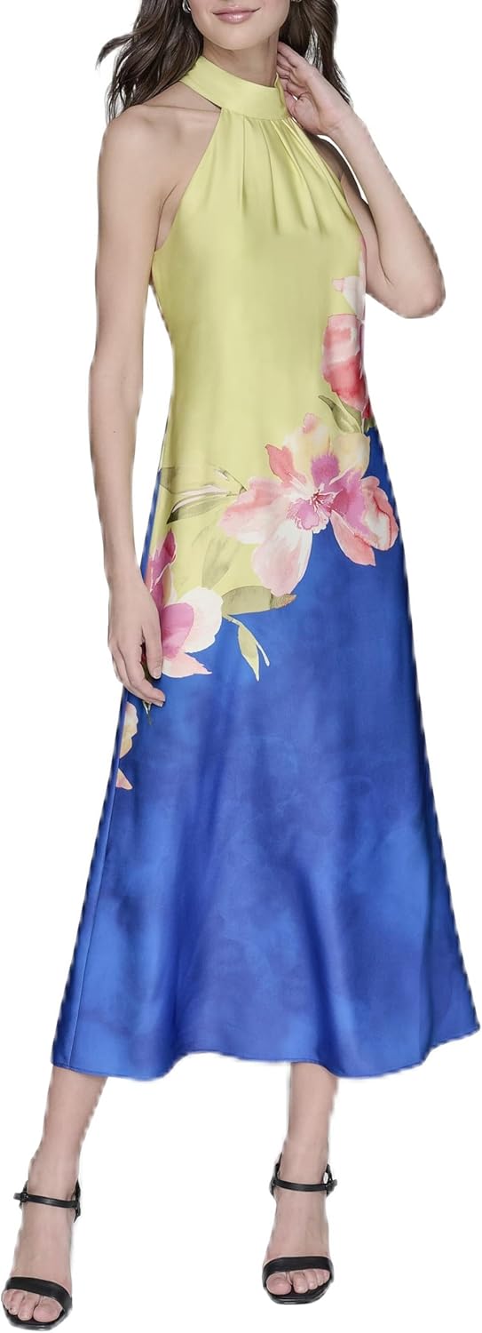 KARL LAGERFELD Women's Sleeveless Halter Neck Maxi Dress - Image 8