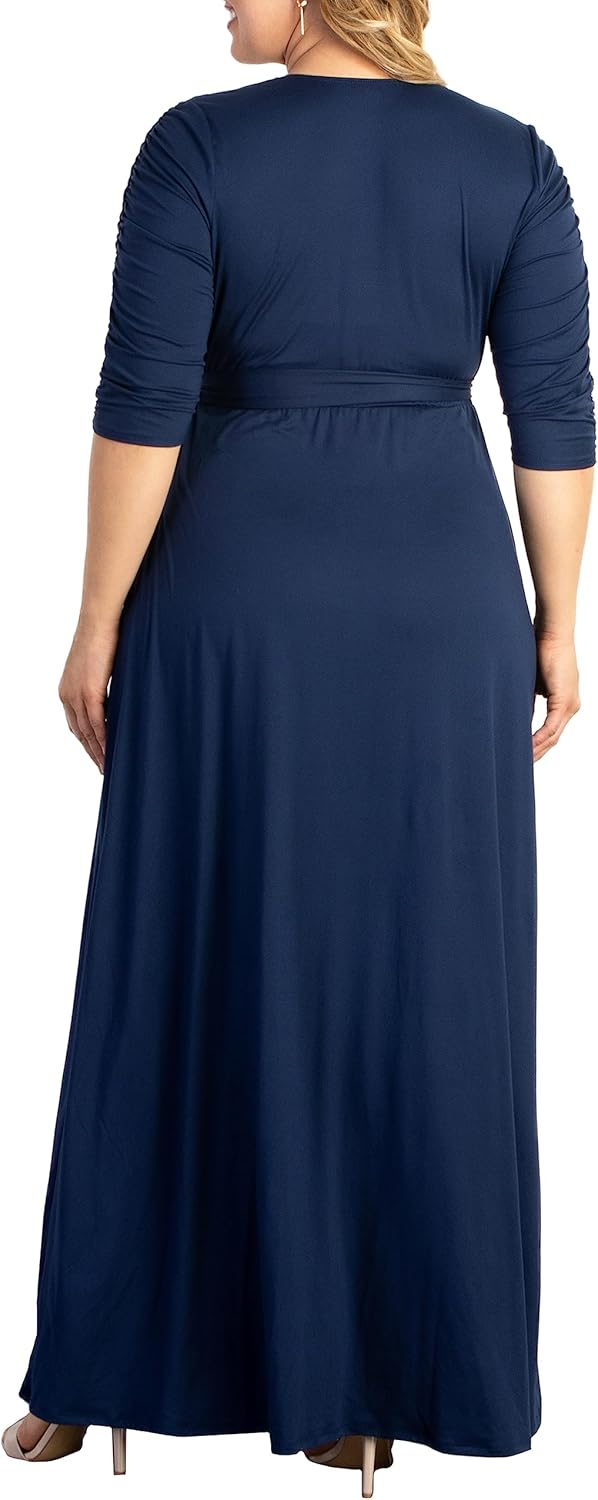 Kiyonna Plus Size Meadow Dream Maxi Dress | Women's Long Wrap Dress for Wedding Guest, Cocktail, Work, or Casual Wear - Image 3