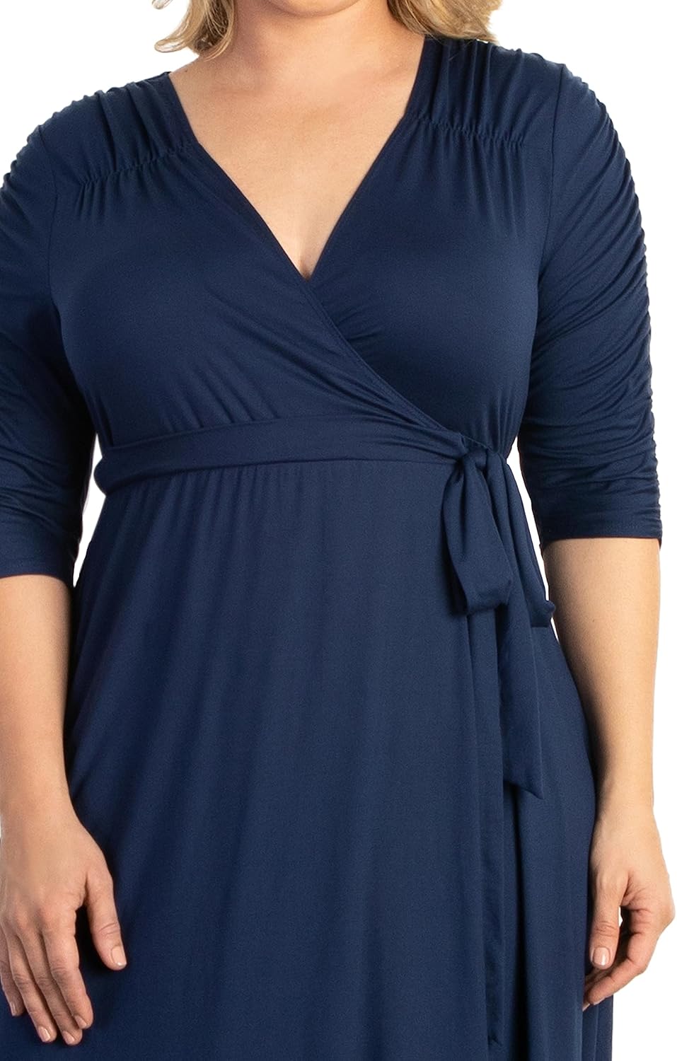 Kiyonna Plus Size Meadow Dream Maxi Dress | Women's Long Wrap Dress for Wedding Guest, Cocktail, Work, or Casual Wear - Image 2