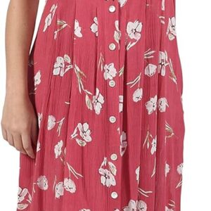 LA CERA Women's Half Sleeve Round Neck Cotton Button-Down Dress