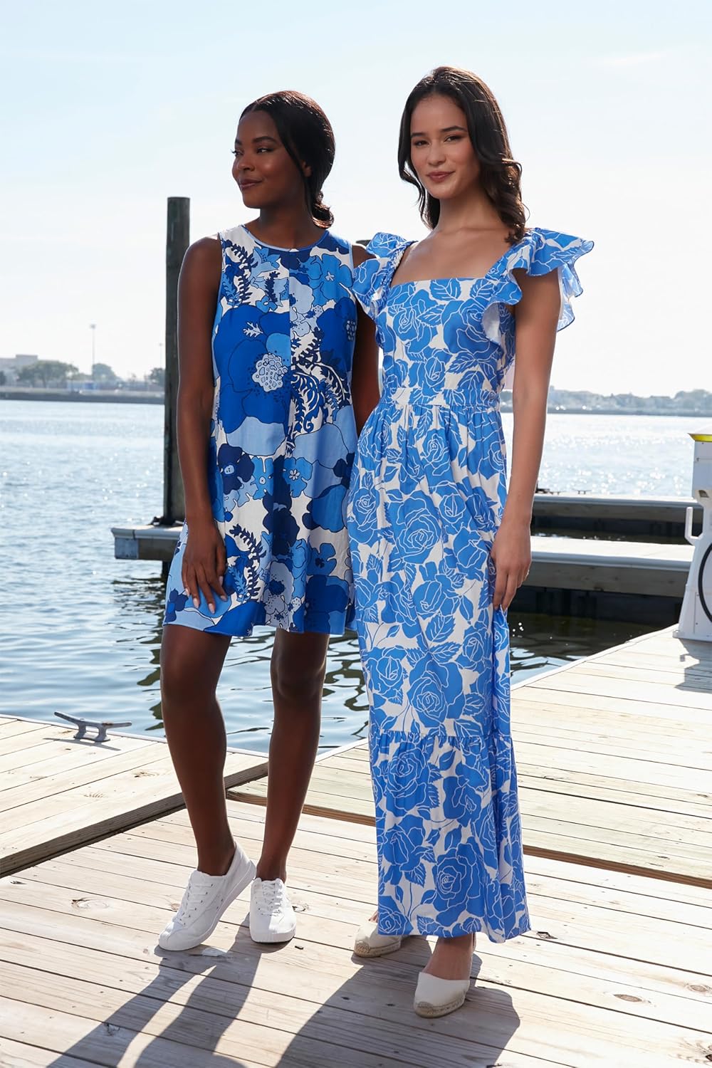 London Times Square Neck Maxi Ruffle Detail | Summer Dresses for Women - Image 5