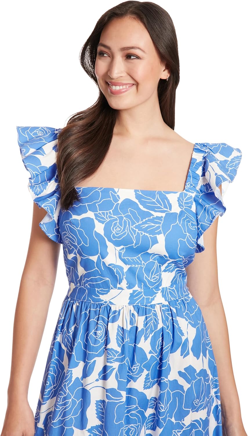 London Times Square Neck Maxi Ruffle Detail | Summer Dresses for Women - Image 3