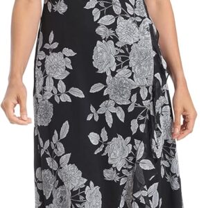 London Times Women's Chiffon Faux Wrap Ruffle Maxi Dress Guest of Wedding