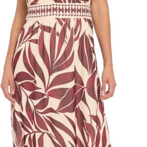 London Times Women's Halter Maxi Flowy Empire Waist-Soft Lightweight Summer Dresses