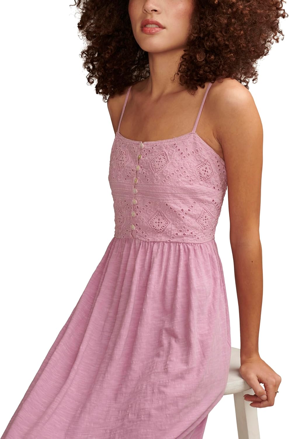 Lucky Brand Womens Women's Cutwork Maxi Dress - Image 4