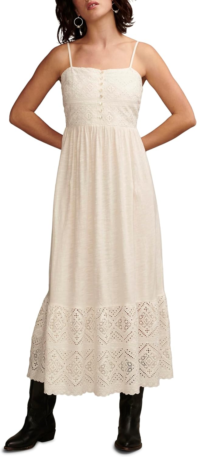 Lucky Brand Womens Women's Cutwork Maxi Dress - Image 5