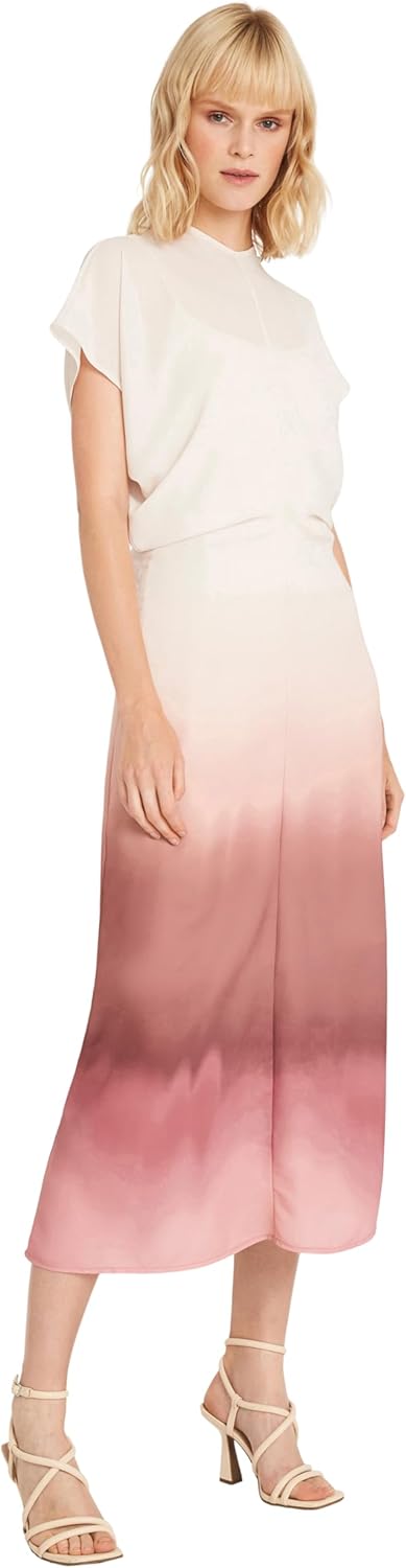 Luxely Short Sleeve Crew Neck Maxi Dress for Women with Ruched Side Waist Blouson Bodice - Image 2