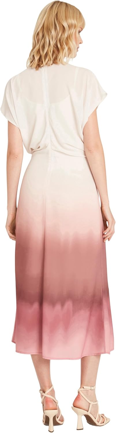 Luxely Short Sleeve Crew Neck Maxi Dress for Women with Ruched Side Waist Blouson Bodice - Image 3