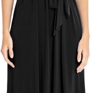 Maggy London Casual Sleeveless, Waist Tie, Maxi Unlined Halter Dresses for Women