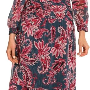 Maggy London Women's Ruffle Neck Maxi Dress with Waist Shirring Detail Event Occasion Guest of