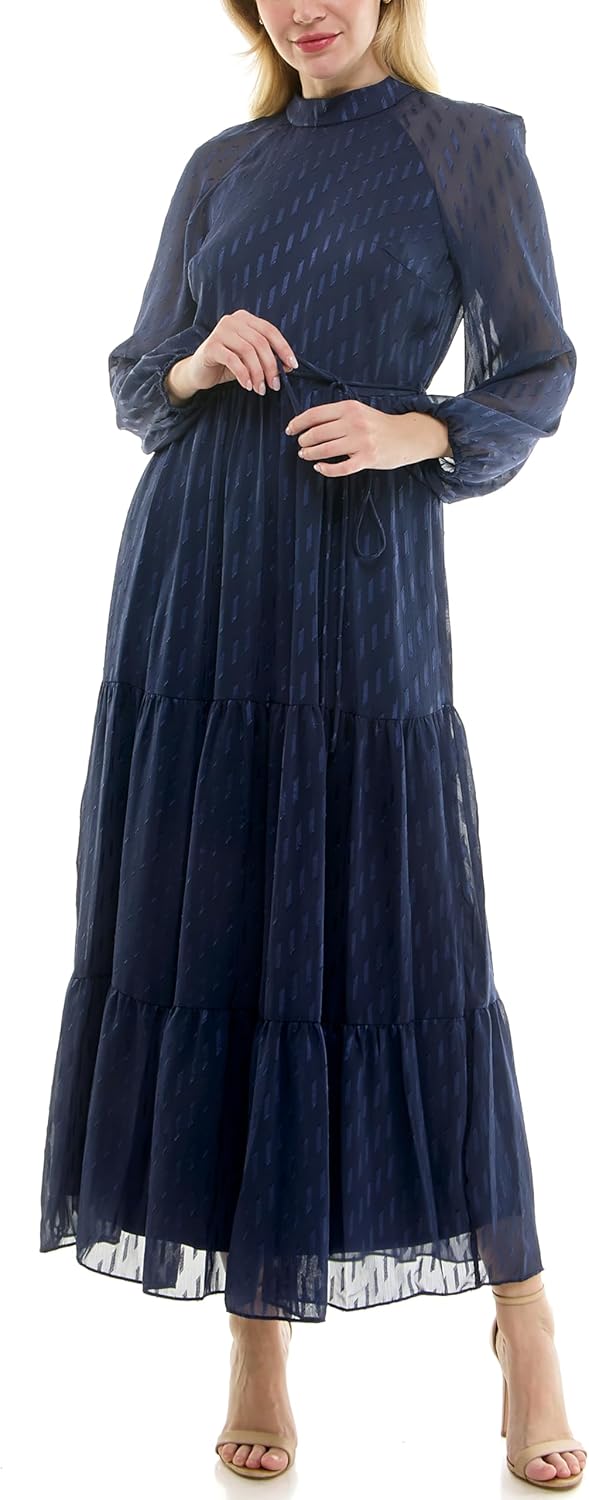 Maison Tara Women's Printed Long Sleeve Maxi Dress - Image 5