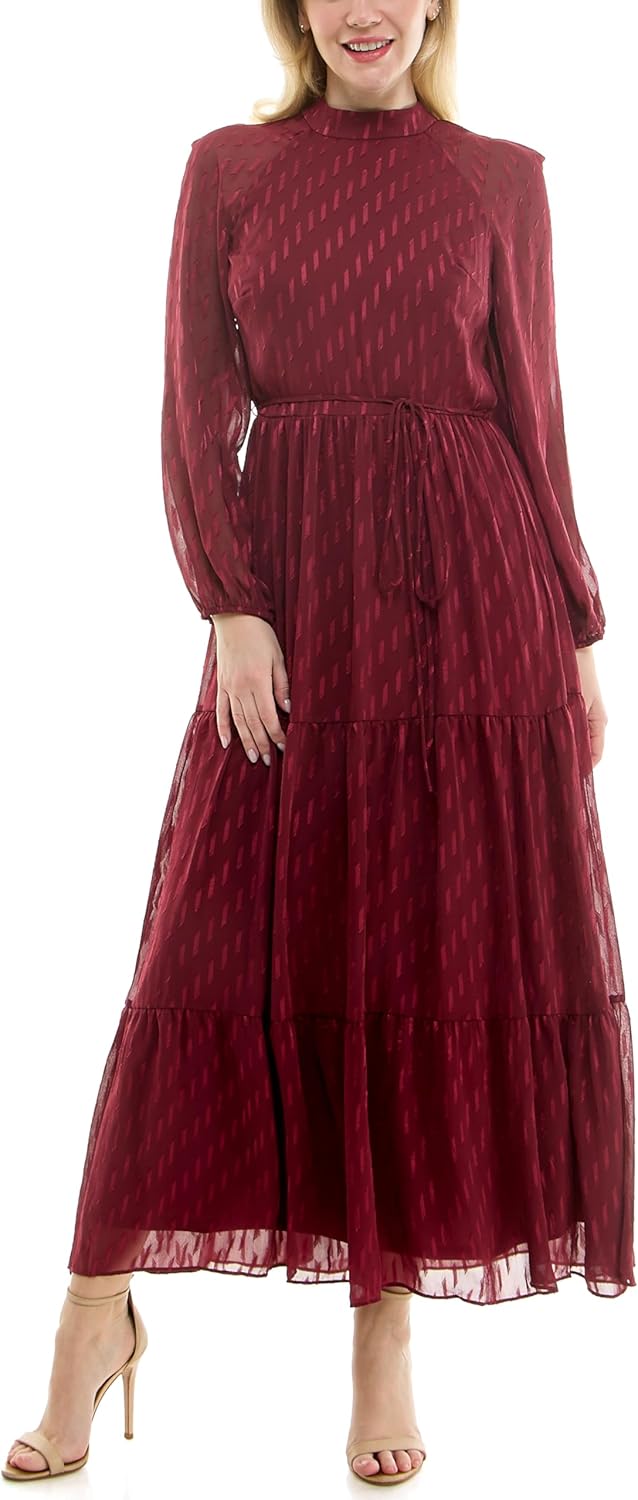 Maison Tara Women's Printed Long Sleeve Maxi Dress - Image 11
