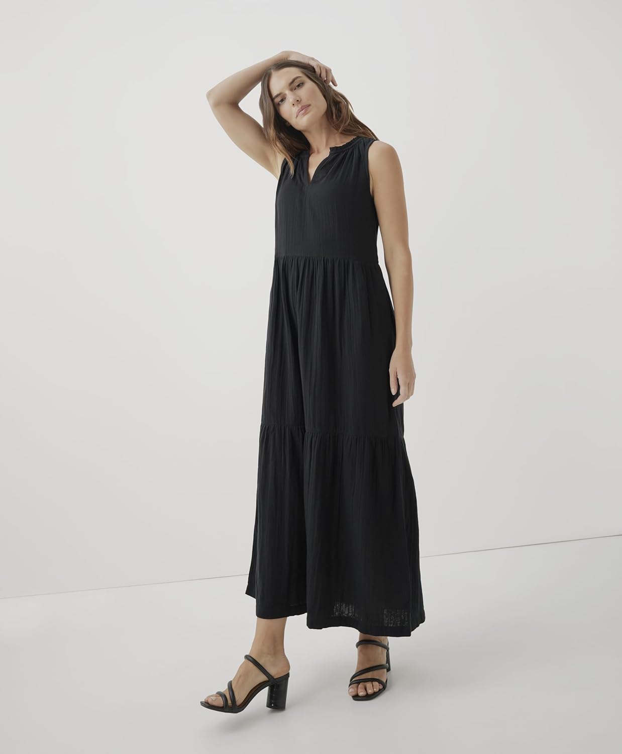 Pact Organic Cotton Women's Ruffled Maxi Dress - Image 3