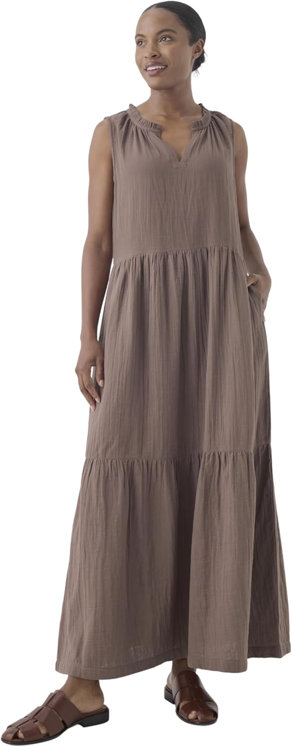 Pact Organic Cotton Women's Ruffled Maxi Dress - Image 9