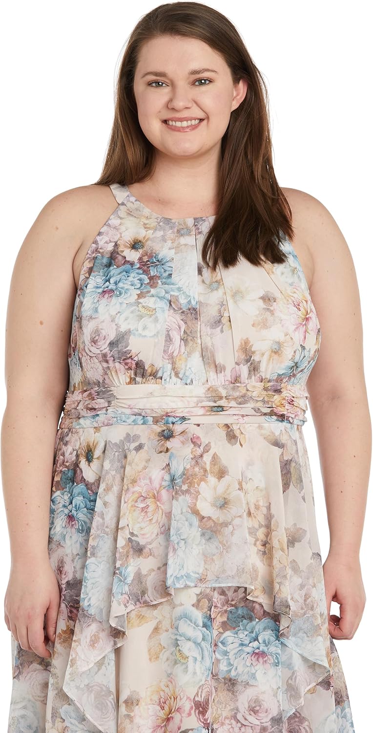 R&M Richards Women's Coral\/Lavender Bloom Daytime Dress - Image 5