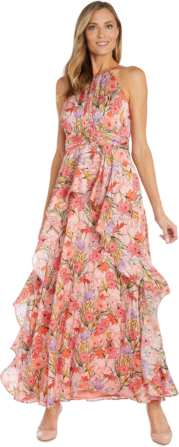 R&M Richards Women's Coral\/Lavender Bloom Daytime Dress - Image 7