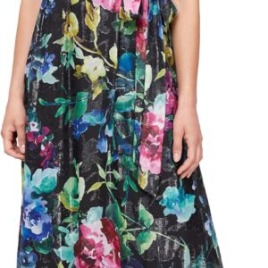 S.L. Fashions Women's Printed One Shoulder Long Maxi Dress with Tie Waist (Petite and Regular Sizes)