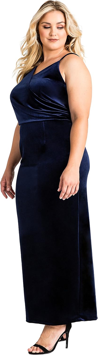 Standards & Practices Plus Size Women's Asymmetrical Burgundy Velvet Maxi Dress - Image 2