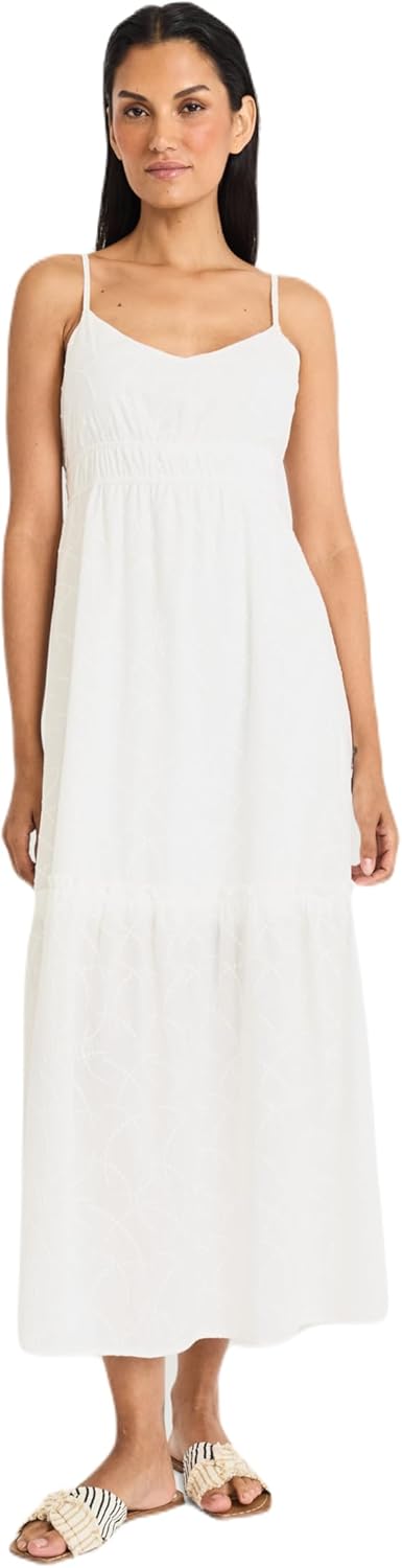 The Good Journey Women's Tiered Maxi Empire Waist with Sweetheart Neckline-Spaghetti Strap Summer A-line Dresses