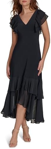 Tommy Hilfiger Women's Light V Neck Flattering Maxi Dress