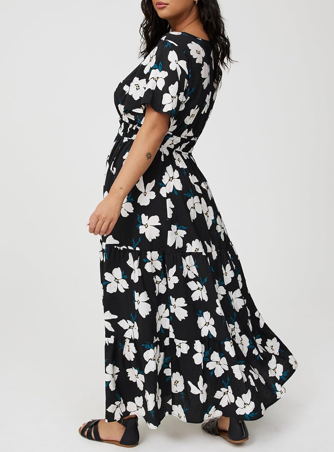 Torrid Women's Plus Size Dress - Y-Neck Tiered Maxi Dress - Image 3