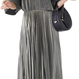 TYKZFHTQ Womens Summer Maxi Dresses V Neck Ruffle Cocktail Dress Sexy Pleated Long Sundresses