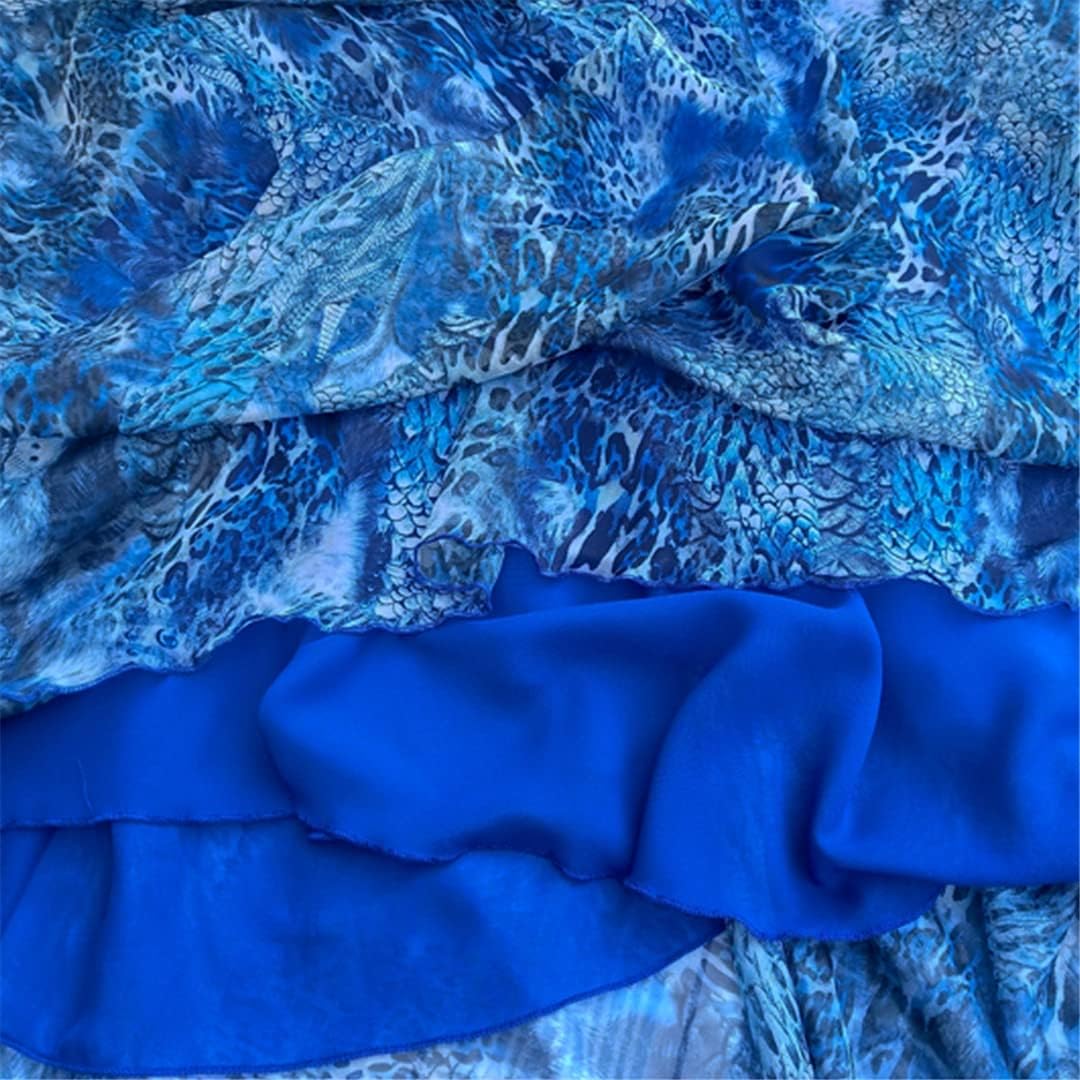 Women's Chiffon Leopard Print Maxi Long Bohemian Flowy Beach Dress - Image 5