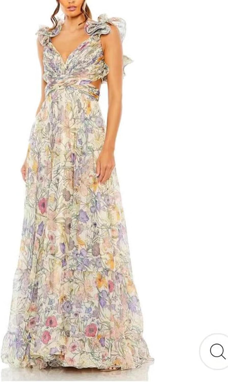 Women's Summer Floral Print Straps Sleeveless V Neck Criss Cross Backless Chiffon Beach Boho Party Long Maxi Dress - Image 9
